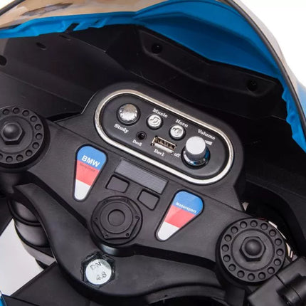 Motociklas su akumuliatoriumi BMW HP4 Race JT5001 mėlynas