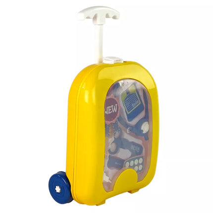 Gydytojo rinkinys kuprinėje Gydytojo stetoskopas Žirklės Geltonas