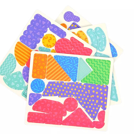 Magnetinis edukacinis dėlionės rinkinys: 84 magnetukai ir kortelės