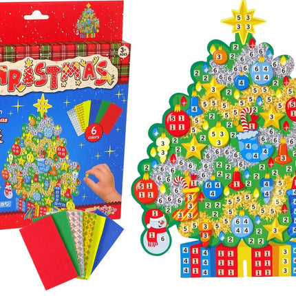 „Pasidaryk pats“ spalvotų mozaikų Kalėdų eglutės lipdukų rinkinys