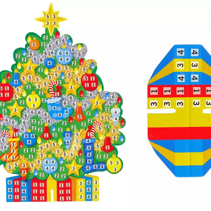 „Pasidaryk pats“ spalvotų mozaikų Kalėdų eglutės lipdukų rinkinys