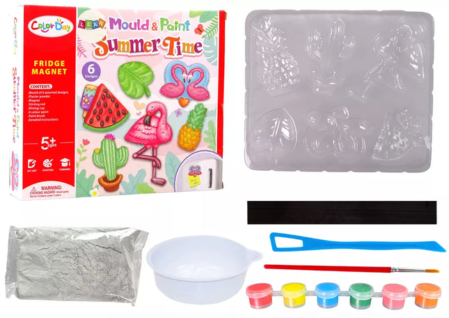 „Pasidaryk pats“ piešimo rinkinys „Holiday Flamingo Watermelon“ gipsiniai magnetukai