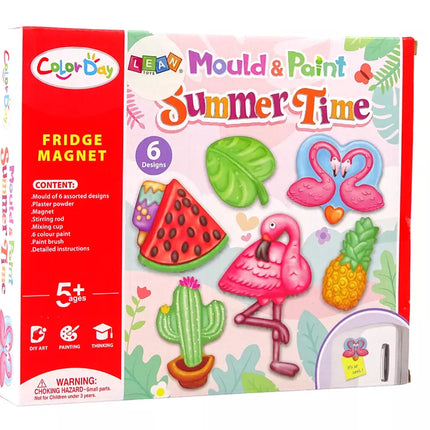 „Pasidaryk pats“ piešimo rinkinys „Holiday Flamingo Watermelon“ gipsiniai magnetukai