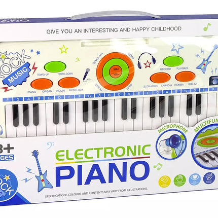 Elektrinis pianino klaviatūra vaikams, Mėlyna, USB MP3 natos