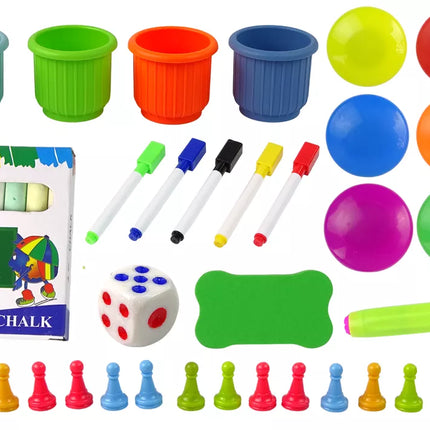 2 viename lenta-stalas „Gyvatės ir kopėčios“ su lenta piešimui kreida