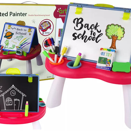 2 viename lenta-stalas „Gyvatės ir kopėčios“ su lenta piešimui kreida