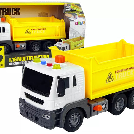 Statybinė transporto priemonė Savivartis 1:16 Geltonas pakeliamas priekaba