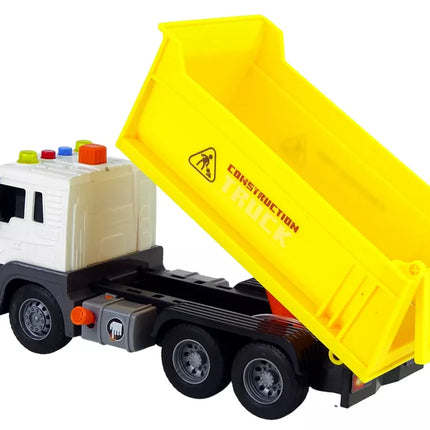 Statybinė transporto priemonė Savivartis 1:16 Geltonas pakeliamas priekaba