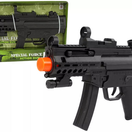 Karinis šautuvas vaikams su vibracijos garsais, juodas