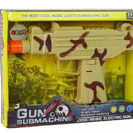 Žaislinis karinis ginklas vaikams su vibracija ir garsu