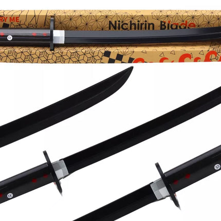 Samurajaus Nichirin kardas su baterijomis, patogi rankena, juodas, su garsu