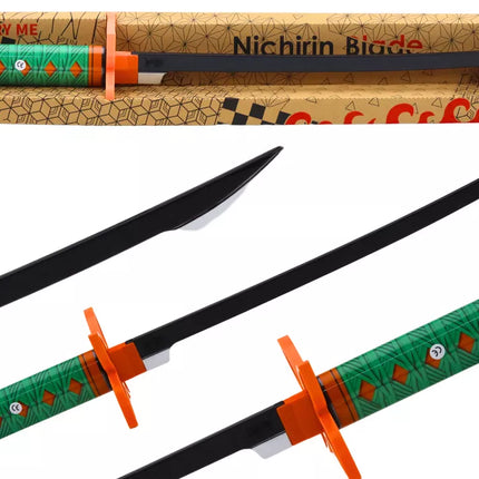 Nichirin samurajaus kardas, maitinamas baterijomis, patogus laikymas, žalias garsas