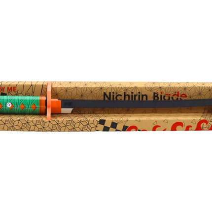 Nichirin samurajaus kardas, maitinamas baterijomis, patogus laikymas, žalias garsas