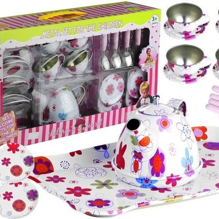 Gražus metalinis arbatos servizo virtuvės rinkinys