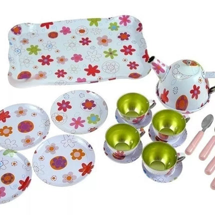 Gražus metalinis arbatos servizo virtuvės rinkinys