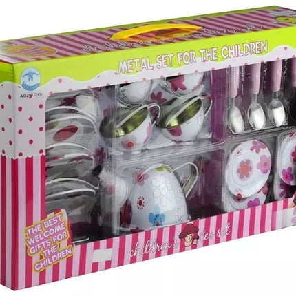 Gražus metalinis arbatos servizo virtuvės rinkinys