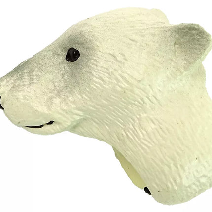 Žiedas su rankena, edukaciniai gyvūnai, meškiukas, baltas