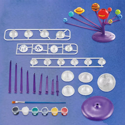 Nudažomas planetariumas su judančiomis planetomis, mokslo rinkinys