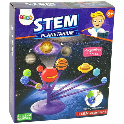 Nudažomas planetariumas su judančiomis planetomis, mokslo rinkinys