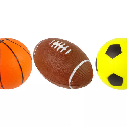 Minkštų sportinių kamuolių rinkinys 3in1 Futbolas Krepšinis