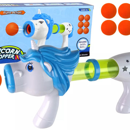 Minkštų kamuoliukų šaudyklė Vienaragis Mėlyna Rožinė