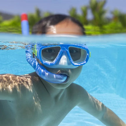 Nardymo kaukė su vamzdeliu Bestway 24018, tamsiai mėlyna