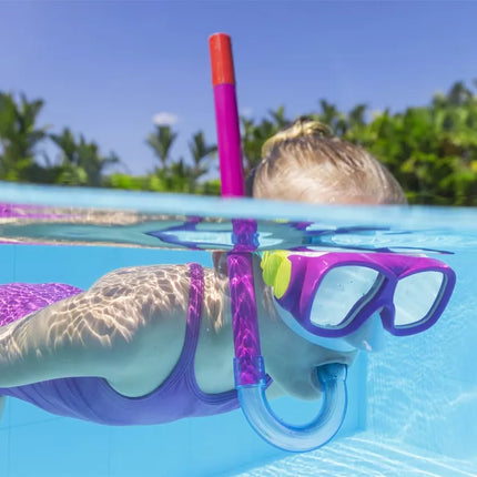 Nardymo rinkinys kaukė, vamzdelis, plaukmenys rožinis Bestway 25019