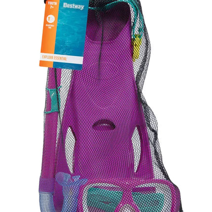 Nardymo rinkinys kaukė, vamzdelis, plaukmenys rožinis Bestway 25019