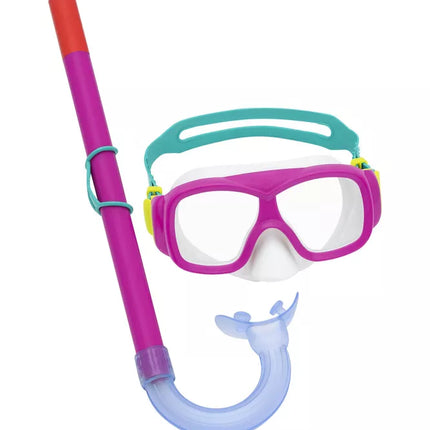 Nardymo rinkinys kaukė, vamzdelis, plaukmenys rožinis Bestway 25019