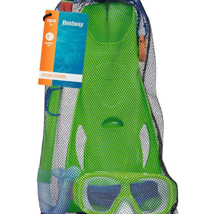 Nardymo rinkinys kaukė, vamzdelis, plaukmenys žalias Bestway 25019