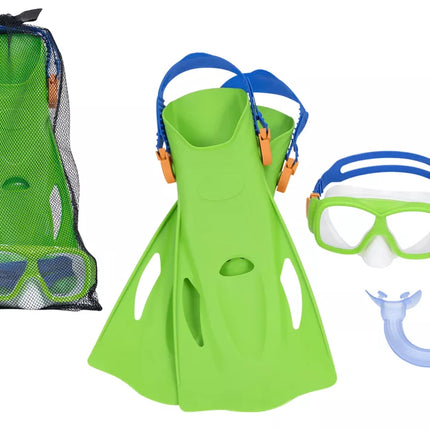 Nardymo rinkinys kaukė, vamzdelis, plaukmenys žalias Bestway 25019