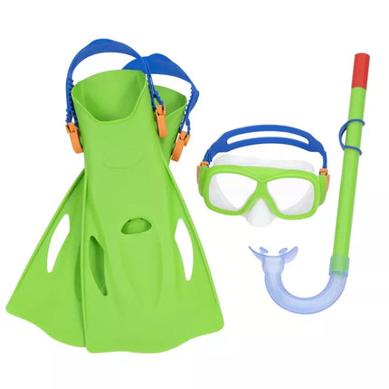 Nardymo rinkinys kaukė, vamzdelis, plaukmenys žalias Bestway 25019