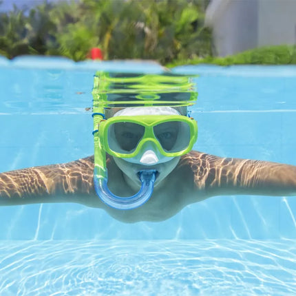 Nardymo rinkinys kaukė, vamzdelis, plaukmenys žalias Bestway 25019