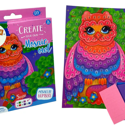 „Pasidaryk pats“ spalvotas mozaikinis pelėdos rinkinys