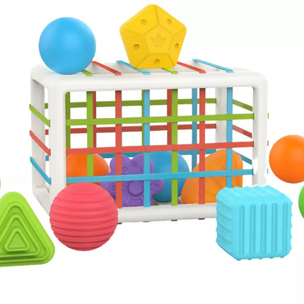 Lankstus kubo formos kamuoliukų rūšiavimo rinkinys kūdikiams