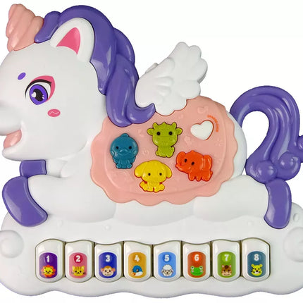 Interaktyvus pianinas vienaragis Garsai Gyvūnų garsai Melodijos Baltas