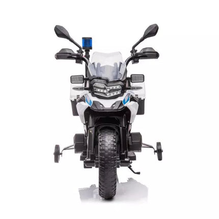 Policijos akumuliatorinis motociklas JT5002B, baltas