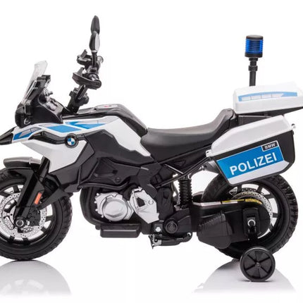 Policijos akumuliatorinis motociklas JT5002B, baltas