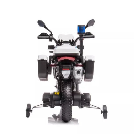 Policijos akumuliatorinis motociklas JT5002B, baltas