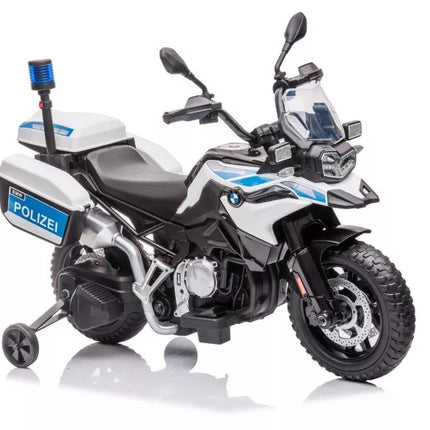 Policijos akumuliatorinis motociklas JT5002B, baltas