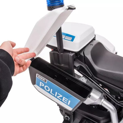 Policijos akumuliatorinis motociklas JT5002B, baltas