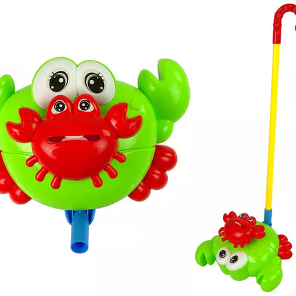 Žalias krabo lazdelių stūmikas su varpelio garsu