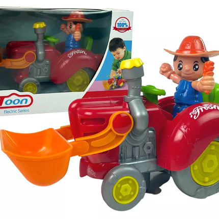 Interaktyvus traktorius ekskavatorius su baterijomis, muzika ir šviesomis
