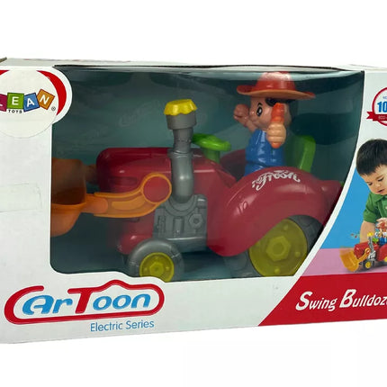 Interaktyvus traktorius ekskavatorius su baterijomis, muzika ir šviesomis