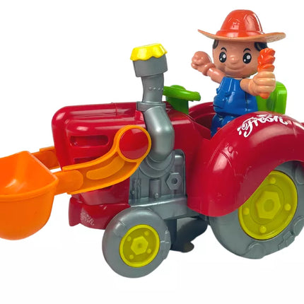 Interaktyvus traktorius ekskavatorius su baterijomis, muzika ir šviesomis