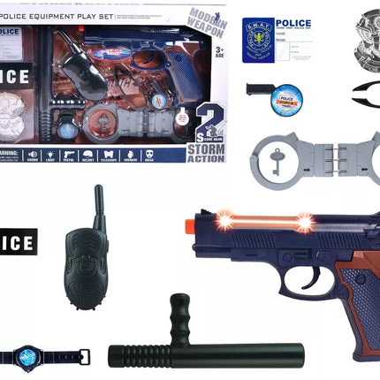 Policijos rinkinys su garso ir šviesos efektais STORM ACTION 10 dalių