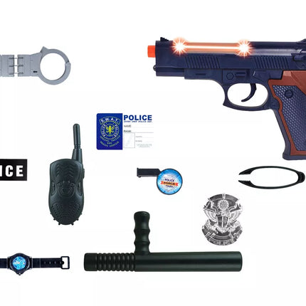 Policijos rinkinys su garso ir šviesos efektais STORM ACTION 10 dalių