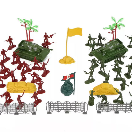 Didelis karinis rinkinys, kareiviai ir tankai