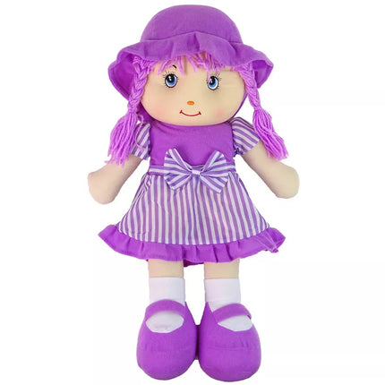 Skudurinė lėlė, minkšta, su purpuriniais dryžiais, 50 cm