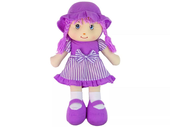 Skudurinė lėlė, minkšta, su purpuriniais dryžiais, 50 cm